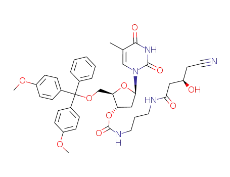 [3-((R)-4-Cyano-3-hydroxy-butyrylamino)-propyl]-carbamic acid (2R,3S,5R)-2-[bis-(4-methoxy-phenyl)-phenyl-methoxymethyl]-5-(5-methyl-2,4-dioxo-3,4-dihydro-2H-pyrimidin-1-yl)-tetrahydro-furan-3-yl ester