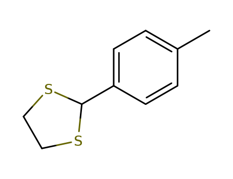 23229-29-0,4-Methylbenzaldehyde ethane-1,2-diyl dithioacetal,1,3-Dithiolane,2-p-tolyl- (8CI); 2-(4-Methylphenyl)-1,3-dithiolane;2-(4'-Methylphenyl)-1,3-dithiolane; 2-(p-Tolyl)-1,3-dithiolane