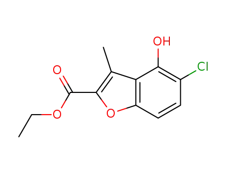 Molecular Structure of 99246-81-8 (ethyl 5-chloro-4-hydroxy-3-methylbenzofuran-2-carboxylate)