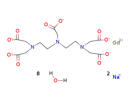 2Na(1+)*Gd(3+)*N(CH2COO)(CH2CH2N(CH2COO)2)2(5-)*H2O*7H2O=Na2{GdN(CH2COO)(CH2CH2N(CH2COO)2)2*H2O}*7H2O