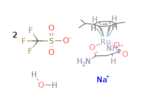 {(η6-p-cymene)Ru(L-asparagine(1-))}CF3SO3*NaCF3SO3*H2O
