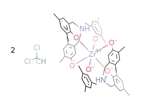 bis[tris-(3,5-dimethyl-2-oxidobenzyl-κO)ammonium]zirconium(IV) chloroform disolvate