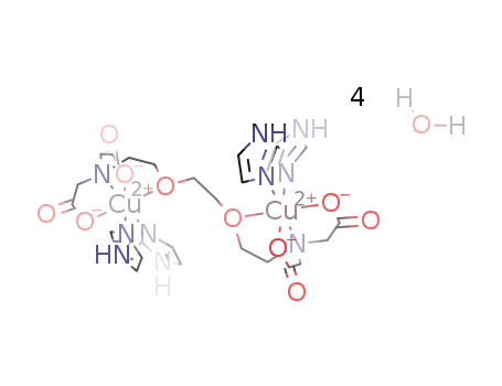 (3,12-bis(carboxylatomethyl)-6,9-dioxa-3,12-diazatetradecanedioate)tetrakis(imidazole)dicopper(II) tetrahydrate