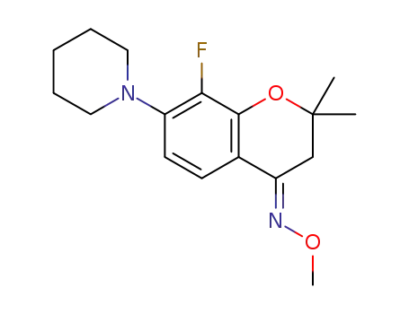 (E)-8-fluoro-2,2-dimethyl-7-(piperidin-1-yl)chroman-4-one O-methyl oxime