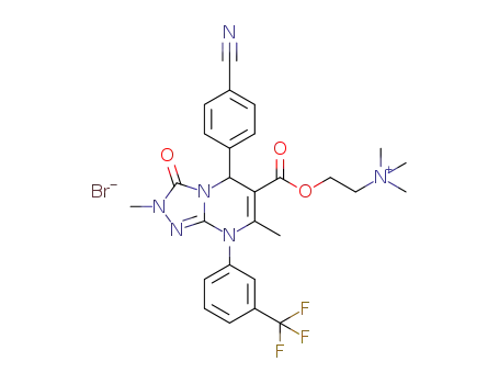 {2-[5-(4-cyanophenyl)-2,7-dimethyl-3-oxo-8-(3-trifluoromethylphenyl)-2,3,5,8-tetrahydro-[1,2,4]triazolo[4,3-a]pyrimidine-6-carbonyloxy]ethyl}trimethylammonium bromide