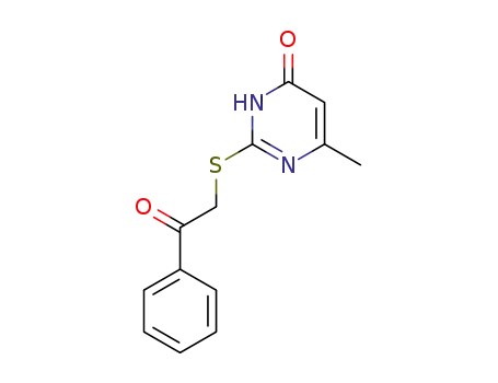 Molecular Structure of 17649-31-9 (6-methyl-2-[(2-oxo-2-phenylethyl)sulfanyl]pyrimidin-4(1H)-one)