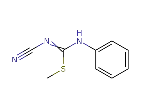 Molecular Structure of 21504-96-1 (N-CYANO-S-METHYL-N'PHENYLISOTHIOUREA)