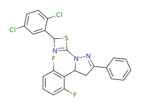 1-(4-(2,5-dichlorophenyl)-4H-1,3-thiazet-2-yl)-5-(2,6-difluorophenyl)-3-phenyl-4,5-dihydro-1H-pyrazole