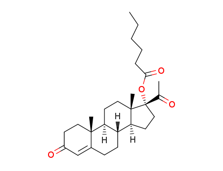 630-56-8,17a-Hydroxyprogesterone caproate,Pregn-4-ene-3,20-dione,17-hydroxy-, hexanoate (7CI,8CI);Progesterone, 17-hydroxy-, hexanoate (6CI);Hexanoic acid, ester with 17-hydroxypregn-4-ene-3,20-dione (8CI);17a-Caproyloxypregn-4-ene-3,20-dione;17a-Hydroxypregn-4-ene-3,20-dionecaproate;17a-Hydroxypregn-4-ene-3,20-dionehexanoate;17a-Hydroxyprogesteronecaproate;17a-Hydroxyprogesteronen-caproate;Delalutin;Depo-proluton;Hormofort;Pregn-4-ene-3,20-dione,17-[(1-oxohexyl)oxy]-;NSC 17592;Neolutin;Primolut Depot;Procyte Depo;Proge;Syngynon;Teralutil;