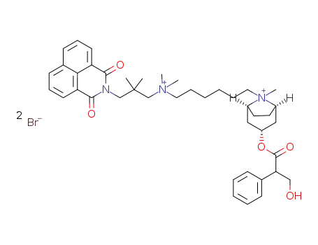 8-[6-(N-(3-(1,3-dioxo-1H-benzo[de]isoquinolin-2(3H)-yl)-2,2-dimethylpropyl)-N,N-dimethylammonio)hexyl]-3-[(3-hydroxy-2-phenylpropanoyl)oxy]-8-methyl-8-azabicyclo[3.2.1]octan-8-ium dibromide