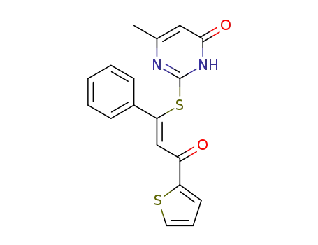 6-methyl-2-{[(Z)-3-oxo-1-phenyl-3-(2-thienyl)-1-propenyl]sulfanyl}-4(3H)-pyrimidinone