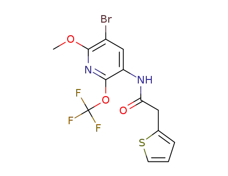 N-(5-bromo-6-methoxy-2-(trifluoromethoxy)pyridin-3-yl)-2-(thiophen-2-yl)acetamide