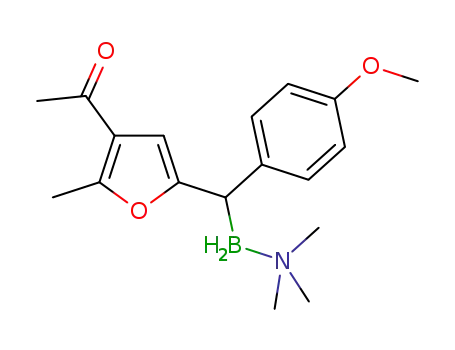 1-(5-(trimethylamine-boranyl(4-methoxyphenyl)methyl)-2-methylfuran-3-yl)ethan-1-one