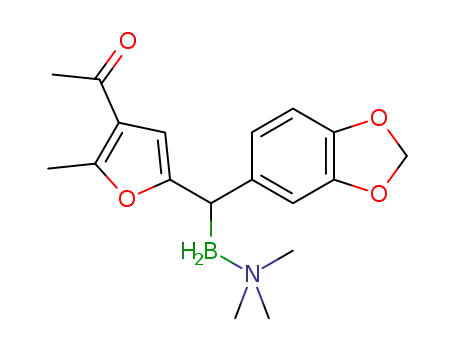 (+)-1-(5-(benzo[d][1,3]dioxol-5-yl(trimethylamine-boranyl)methyl)-2-methylfuran-3-yl)ethan-1-one