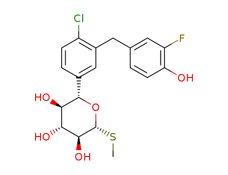 (2S,3R,4R,5S,6R)-2-[4-chloro-3-[(3-fluoro-4-hydroxyphenyl)methyl]phenyl]-6-(methylthio)tetrahydropyran-3,4,5-triol