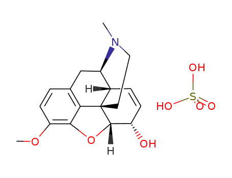 Molecular Structure of 29485-83-4 (3-methoxy-17-methyl-7,8-didehydro-4,5-epoxymorphinan-6-ol sulfate (1:1))