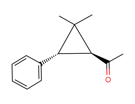 Molecular Structure of 134197-90-3 (Ethanone, 1-[(1R,3R)-2,2-dimethyl-3-phenylcyclopropyl]-, rel-)