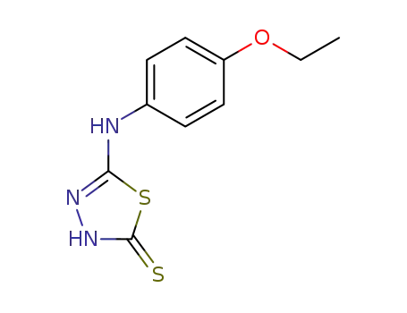 Molecular Structure of 68161-60-4 (5-(4-ETHOXY-PHENYLAMINO)-[1,3,4]THIADIAZOLE-2-THIOL)