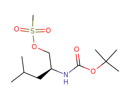 Molecular Structure of 109687-65-2 (Carbamic acid, [3-methyl-1-[[(methylsulfonyl)oxy]methyl]butyl]-,
1,1-dimethylethyl ester, (S)-)