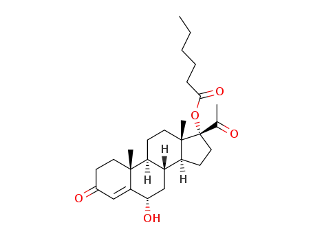 Hexanoic acid (6S,8R,9S,10R,13S,14S,17R)-17-acetyl-6-hydroxy-10,13-dimethyl-3-oxo-2,3,6,7,8,9,10,11,12,13,14,15,16,17-tetradecahydro-1H-cyclopenta[a]phenanthren-17-yl ester