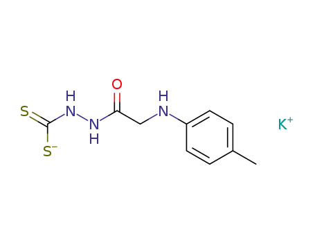 Molecular Structure of 142787-64-2 (Glycine, N-(4-methylphenyl)-, 2-(dithiocarboxy)hydrazide,
monopotassium salt)