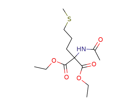 Molecular Structure of 125773-33-3 (Propanedioic acid, (acetylamino)[3-(methylthio)propyl]-, diethyl ester)