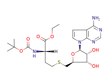 (S)-4-[(2S,3S,4R,5R)-5-(4-Amino-pyrrolo[2,3-d]pyrimidin-7-yl)-3,4-dihydroxy-tetrahydro-furan-2-ylmethylsulfanyl]-2-tert-butoxycarbonylamino-butyric acid ethyl ester