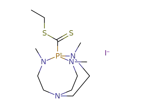 1-Ethylsulfanylthiocarbonyl-2,8,9-trimethyl-2,5,8,9-tetraaza-1-phosphonia-bicyclo[3.3.3]undecane; iodide