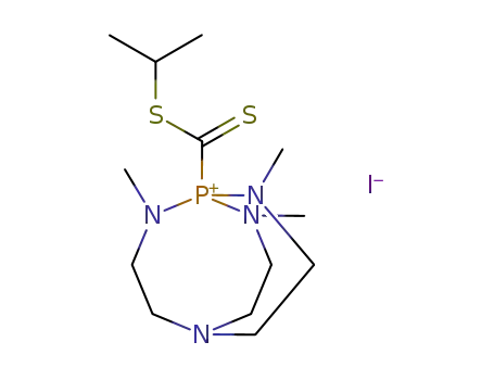 1-Isopropylsulfanylthiocarbonyl-2,8,9-trimethyl-2,5,8,9-tetraaza-1-phosphonia-bicyclo[3.3.3]undecane; iodide