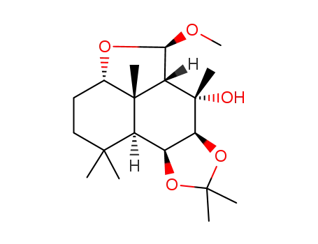 1,2,3,3aβ,5aβ,6,6aα,9aα,9bα,9c-decahydro-6α-hydroxy-5β-methoxy-1,1,6β,8,8,9cβ-hexamethyl-5H-furo<4',3',2':4,5>naphtho<1,2-d><1,3>dioxolane