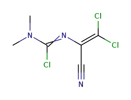 Molecular Structure of 94703-45-4 (Carbamimidic chloride, N'-(2,2-dichloro-1-cyanoethenyl)-N,N-dimethyl-)