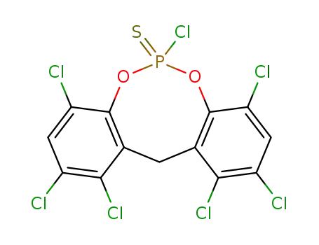 1,2,4,6,8,10,11-heptachloro-12H-dibenzo<1,3,2>dioxaphosphocin-6-sulfide