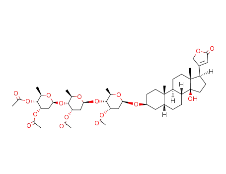 14-hydroxy-3β-(tetra-O-acetyl-lin-tri[1β=>4]-D-ribo-2,6-dideoxy-hexopyranosyloxy)-5β,14β-card-20(22)-enolide