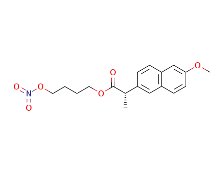 2-Naphthaleneaceticacid, 6-methoxy-a-methyl-,4-(nitrooxy)butyl ester, (aS)-