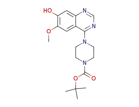 Molecular Structure of 401819-62-3 (1-Piperazinecarboxylic acid, 4-(7-hydroxy-6-methoxy-4-quinazolinyl)-,
1,1-dimethylethyl ester)