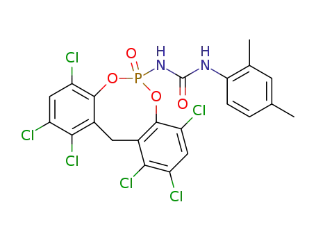 1-(2,4-dimethyl-phenyl)-3-(1,2,4,8,10,11-hexachloro-6-oxo-12H-5,7-dioxa-6λ5-phospha-dibenzo[a,d]cycloocten-6-yl)-urea