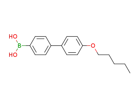 Molecular Structure of 158937-25-8 ([4'-(pentyloxy)[1,1'-biphenyl]-4-yl]boronic acid)