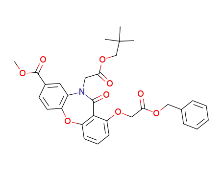 1-(2-benzyloxy-2-oxoethoxy)-10-(2-(2',2'-dimethylpropoxy)-2-oxoethyl)-11-oxo-10,11-dihydro-dibenzo[b,f][1,4]oxazepine-8-carboxylic acid methyl ester