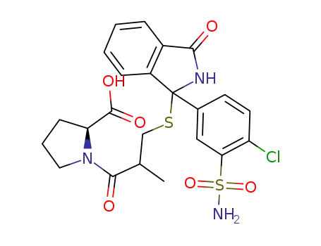1-[3-[[1-[3-(aminosulfonyl)-4-chlorophenyl]-2,3-dihydro-3-oxo-1H-isoindol-1-yl]thio]-2-methyl-1-oxopropyl]-L-proline