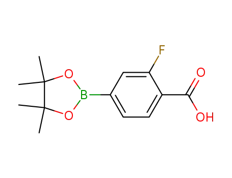 Molecular Structure of 867256-77-7 (4-CarBoxy-3-fluoroBenzeneBoronicacid,pinacolester)