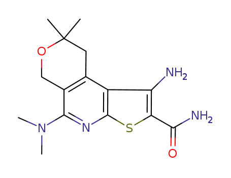 1-amino-5-dimethylamino-8,8-dimethyl-8,9-dihydro-6H-pyrano[4,3-d]thieno[2,3-b]pyridine-2-carboxamide