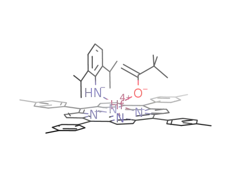 (meso-5,10,15,20-tetra-p-tolylporphyrinato)Hf(NH-2,6-diisopropylphenyl)[OC(tBu)(=CH2)]