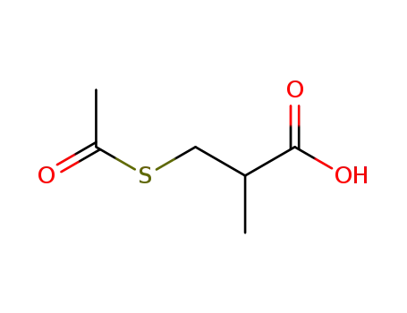 Molecular Structure of 33325-40-5 (3-Acetylthio-2-methylpropanoic acid)