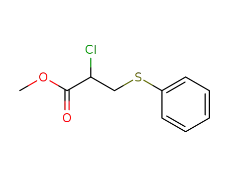 Molecular Structure of 42801-75-2 (Propanoic acid, 2-chloro-3-(phenylthio)-, methyl ester)