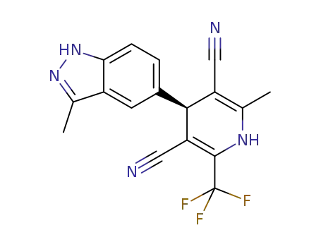 (S)-2-methyl-4-(3-methyl-1H-indazol-5-yl)-6-(trifluoromethyl)-1,4-dihydropyridine-3,5-dicarbonitrile