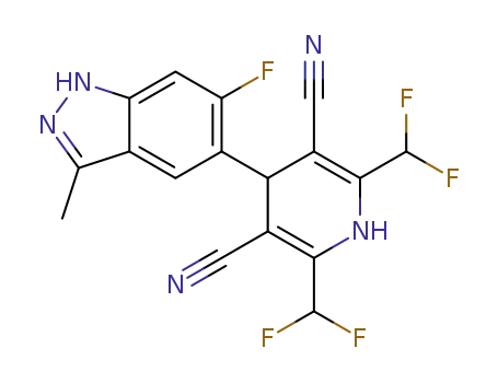 2,6-bis(difluoromethyl)-4-(6-fluoro-3-methyl-1H-indazol-5-yl)-1,4-dihydropyridine-3,5-dicarbonitrile