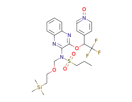 4-(2,2,2-trifluoro-1-(3-(N-((2-(trimethylsilyl)ethoxy)methyl)propylsulfonamido)quinoxalin-2-yloxy)ethyl)pyridine 1-oxide