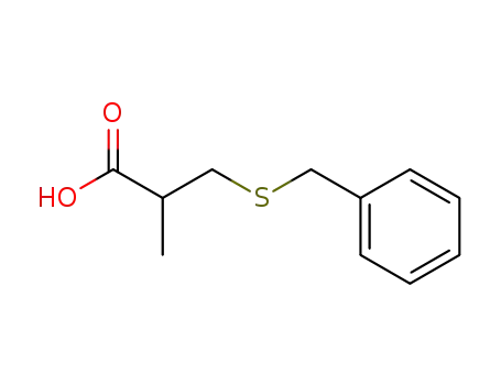 Molecular Structure of 106664-91-9 (Propanoic acid, 2-methyl-3-[(phenylmethyl)thio]-)