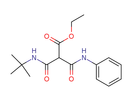 Molecular Structure of 31081-02-4 (Propanoic acid,
2-[[(1,1-dimethylethyl)amino]carbonyl]-3-oxo-3-(phenylamino)-, ethyl
ester)