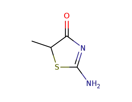 Molecular Structure of 3805-14-9 (2-Amino-5-methyl-1,3-thiazol-4(5H)-one)